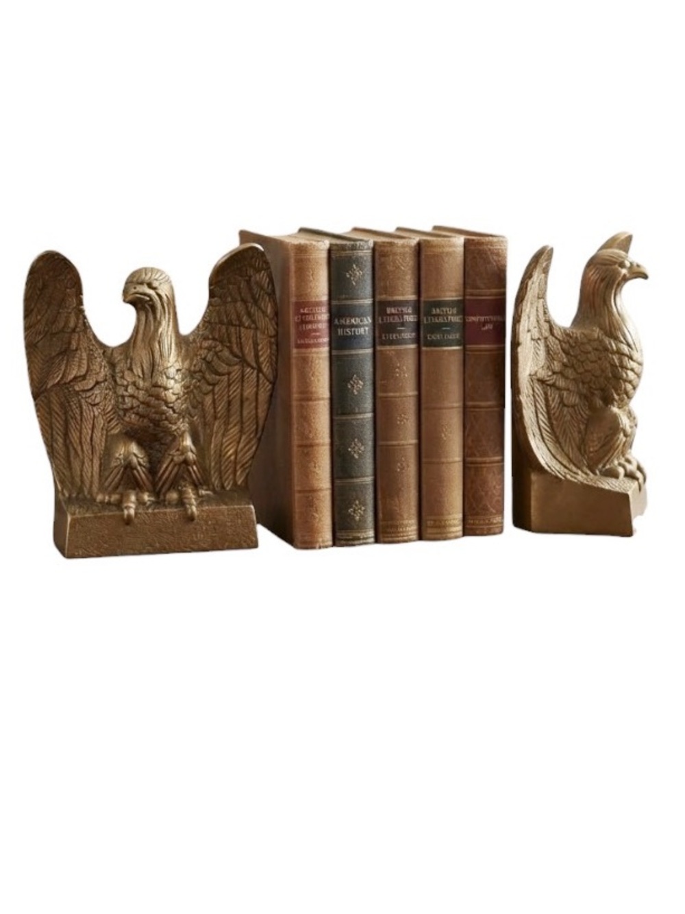Vintage Cast Brass American Federal Style Eagle bookend (Pair)